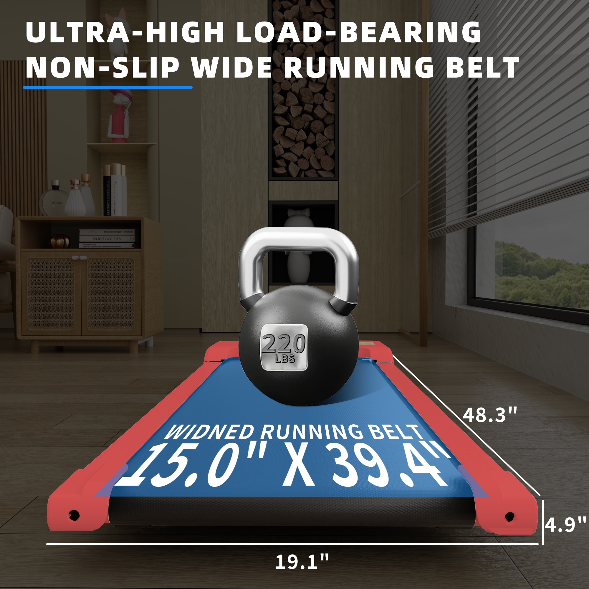 Walking Pad With Quiet 2.0 HP Brushless Motor, Countdown Modes, Spacious Running Area, 220 Lbs Weight Capacity For Home Or Office Workouts, 3 In 1 Portable Treadmill Walking, Red_voghion.com